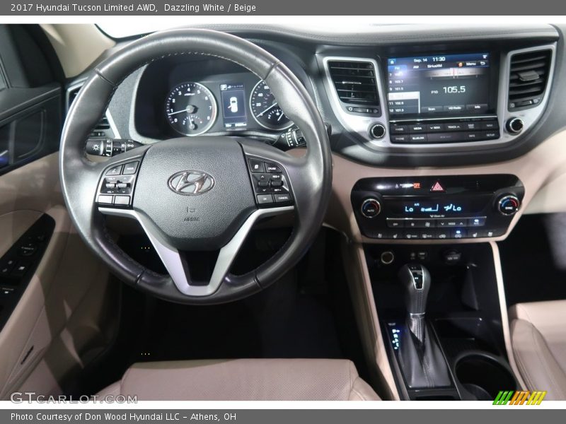 Dazzling White / Beige 2017 Hyundai Tucson Limited AWD