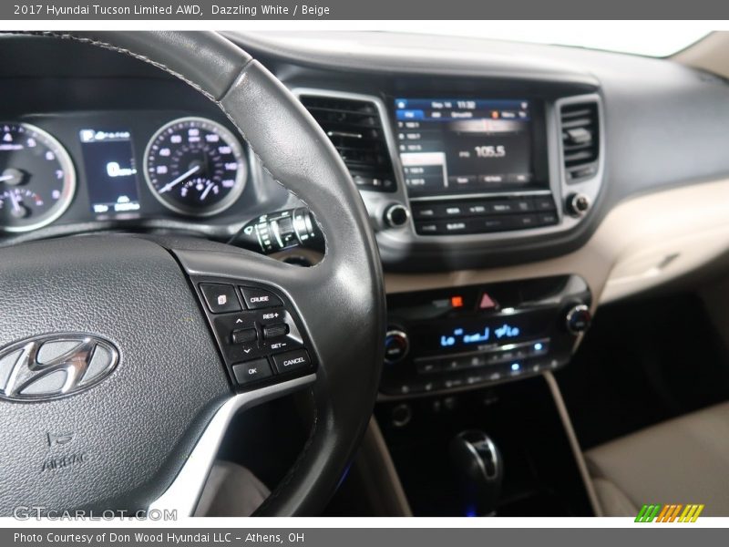 Dazzling White / Beige 2017 Hyundai Tucson Limited AWD