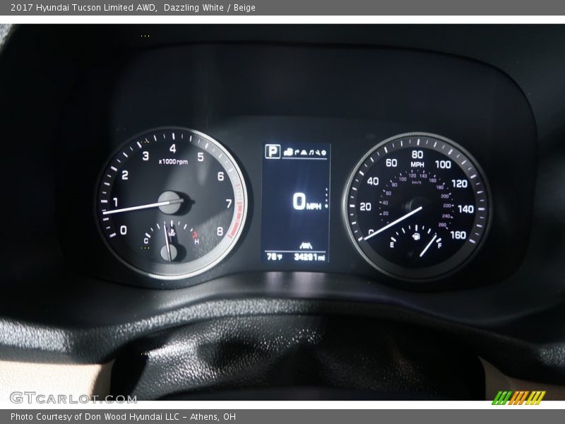 Dazzling White / Beige 2017 Hyundai Tucson Limited AWD