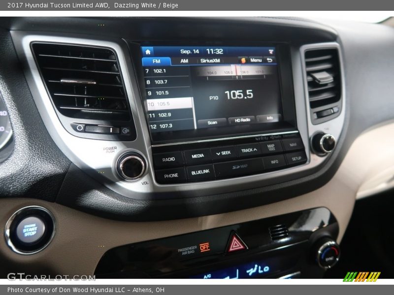 Dazzling White / Beige 2017 Hyundai Tucson Limited AWD
