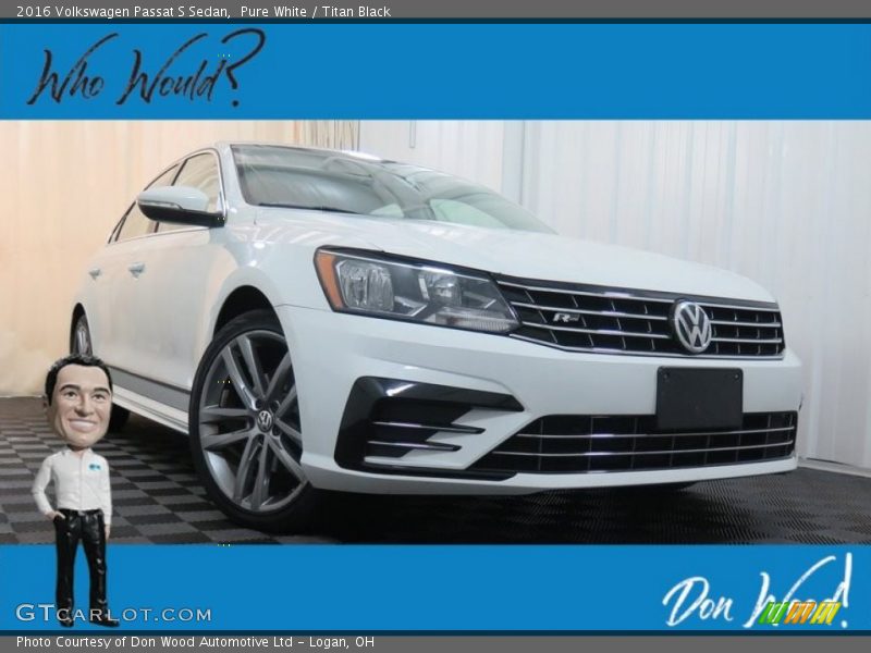 Pure White / Titan Black 2016 Volkswagen Passat S Sedan
