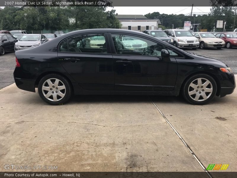 Nighthawk Black Pearl / Gray 2007 Honda Civic LX Sedan