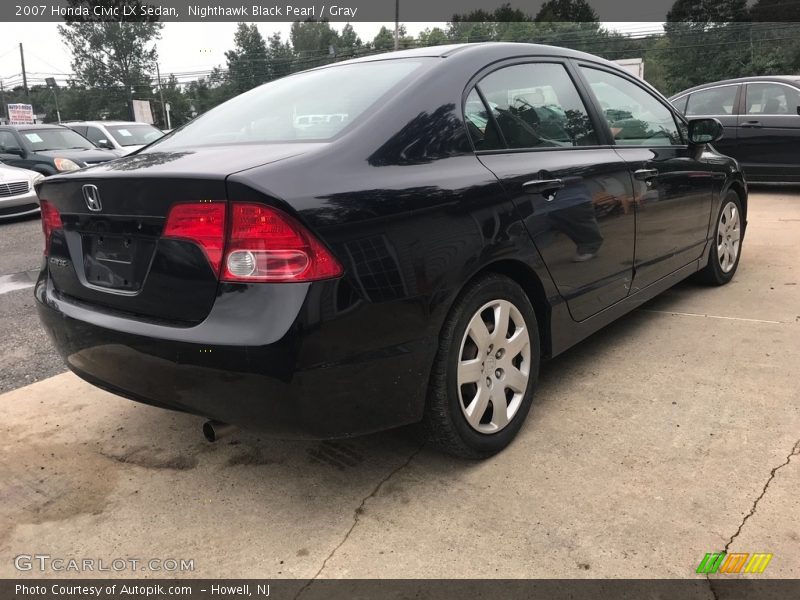 Nighthawk Black Pearl / Gray 2007 Honda Civic LX Sedan