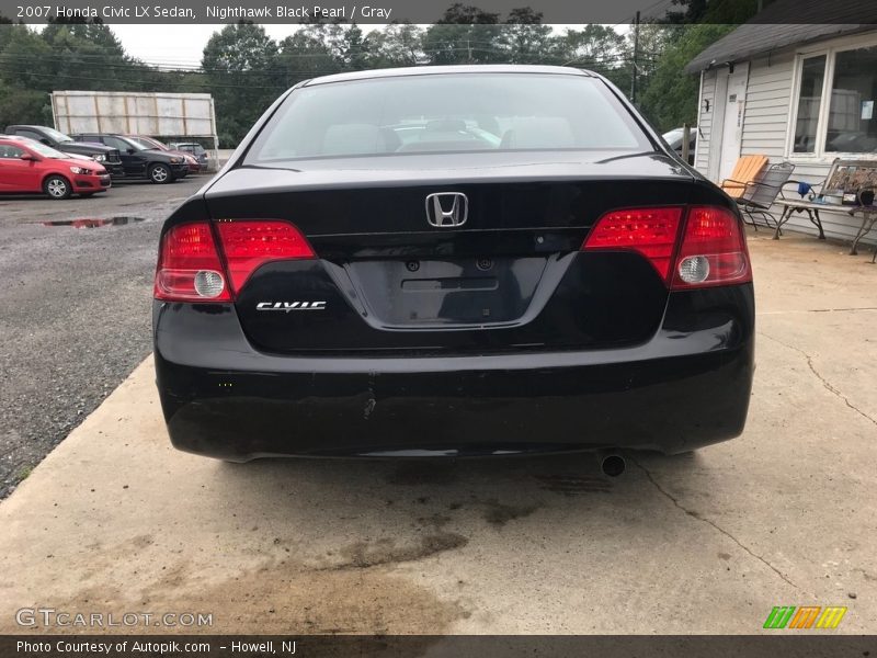 Nighthawk Black Pearl / Gray 2007 Honda Civic LX Sedan
