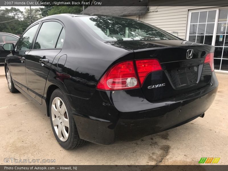 Nighthawk Black Pearl / Gray 2007 Honda Civic LX Sedan