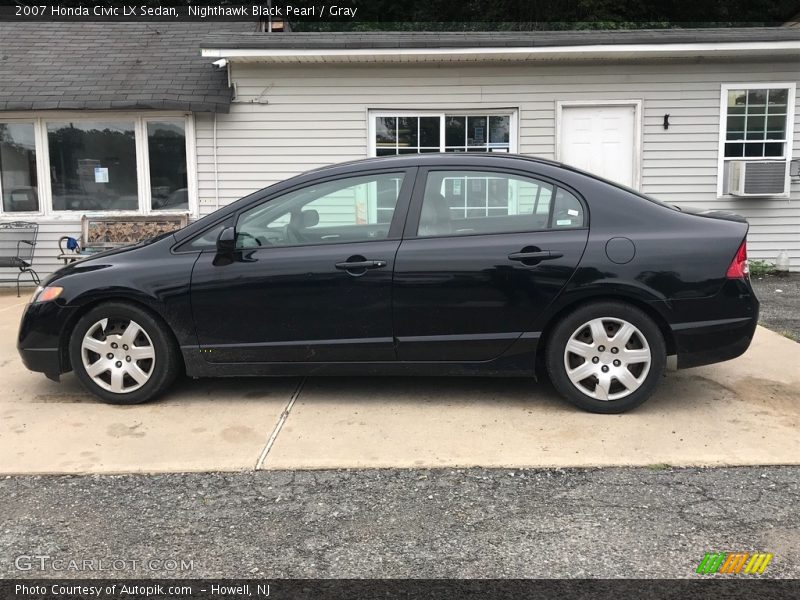 Nighthawk Black Pearl / Gray 2007 Honda Civic LX Sedan