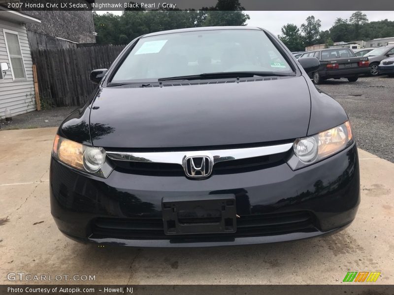 Nighthawk Black Pearl / Gray 2007 Honda Civic LX Sedan