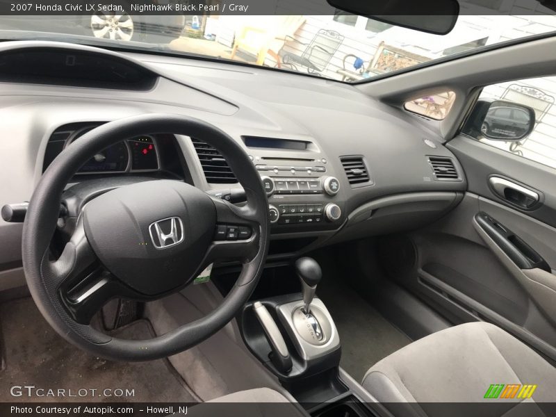 Nighthawk Black Pearl / Gray 2007 Honda Civic LX Sedan