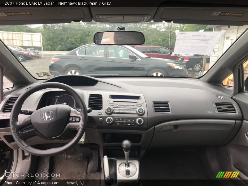Nighthawk Black Pearl / Gray 2007 Honda Civic LX Sedan
