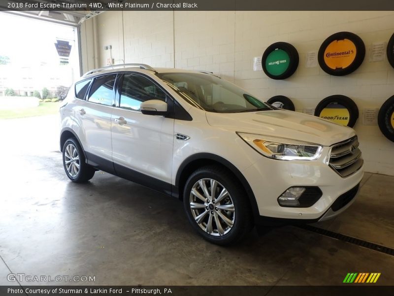 White Platinum / Charcoal Black 2018 Ford Escape Titanium 4WD