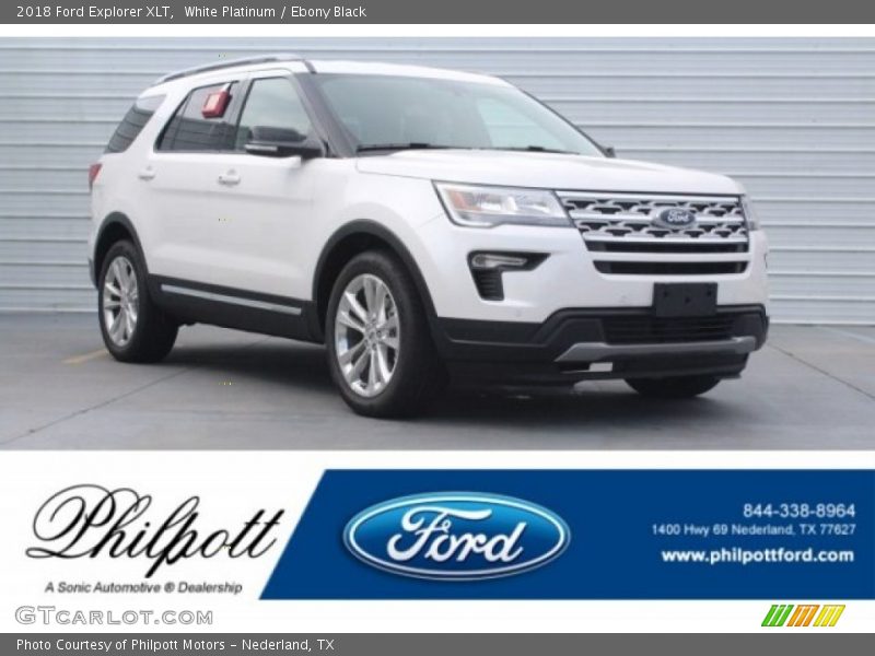 White Platinum / Ebony Black 2018 Ford Explorer XLT