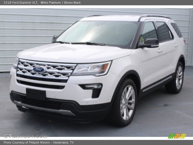 White Platinum / Ebony Black 2018 Ford Explorer XLT