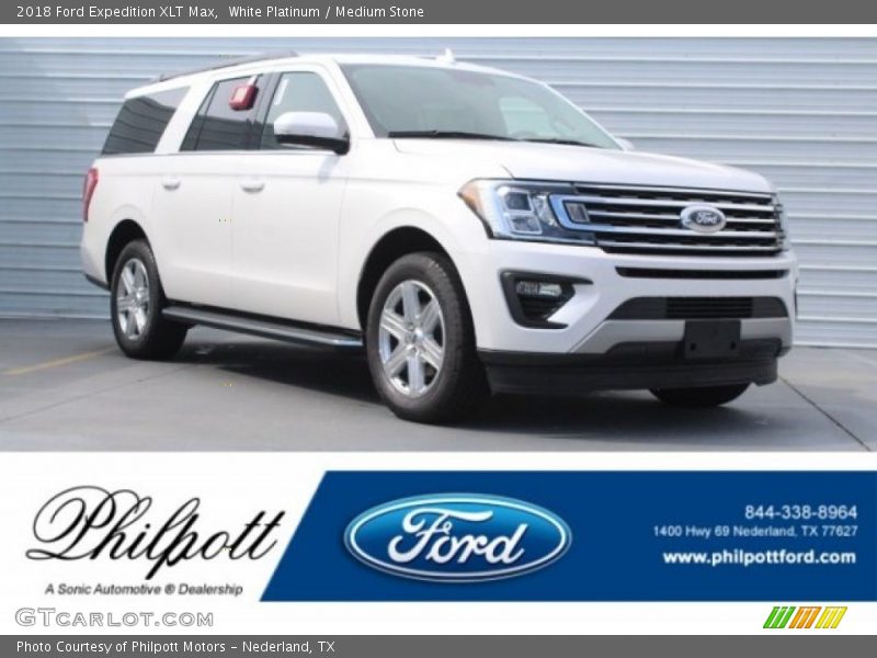 White Platinum / Medium Stone 2018 Ford Expedition XLT Max