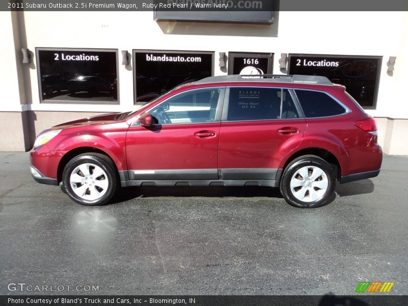 Ruby Red Pearl / Warm Ivory 2011 Subaru Outback 2.5i Premium Wagon