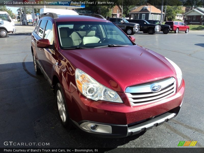 Ruby Red Pearl / Warm Ivory 2011 Subaru Outback 2.5i Premium Wagon