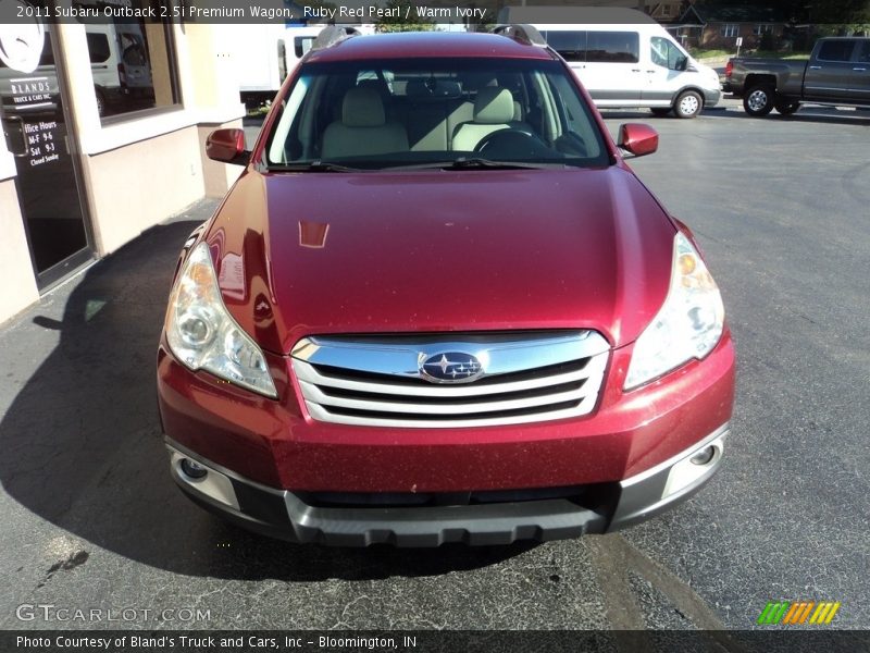 Ruby Red Pearl / Warm Ivory 2011 Subaru Outback 2.5i Premium Wagon
