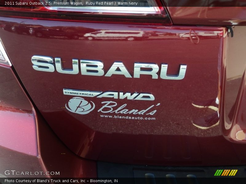 Ruby Red Pearl / Warm Ivory 2011 Subaru Outback 2.5i Premium Wagon