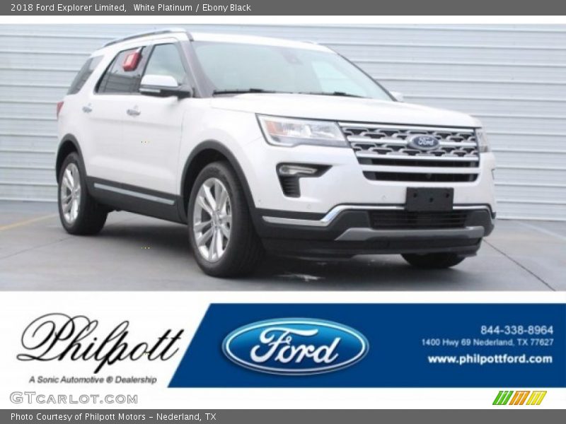 White Platinum / Ebony Black 2018 Ford Explorer Limited