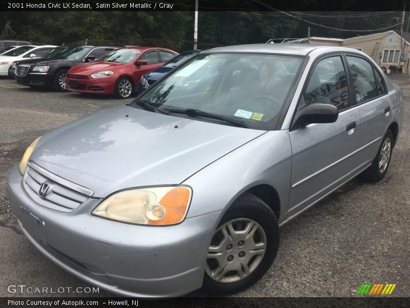 Satin Silver Metallic / Gray 2001 Honda Civic LX Sedan