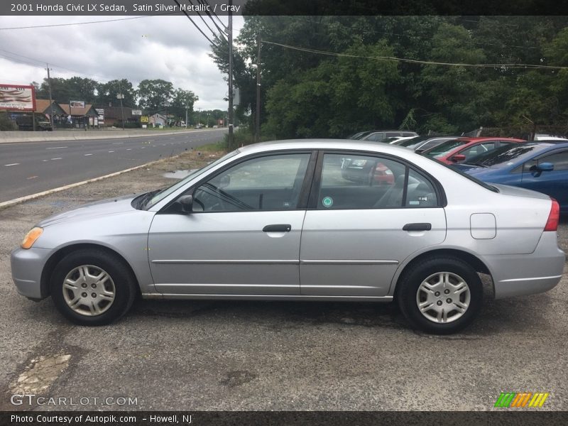 Satin Silver Metallic / Gray 2001 Honda Civic LX Sedan