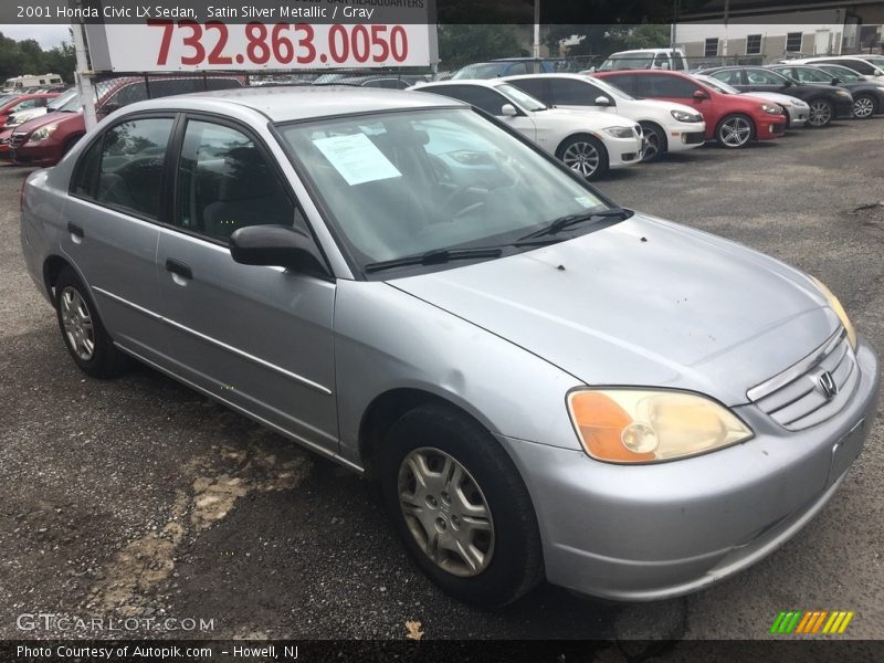 Satin Silver Metallic / Gray 2001 Honda Civic LX Sedan