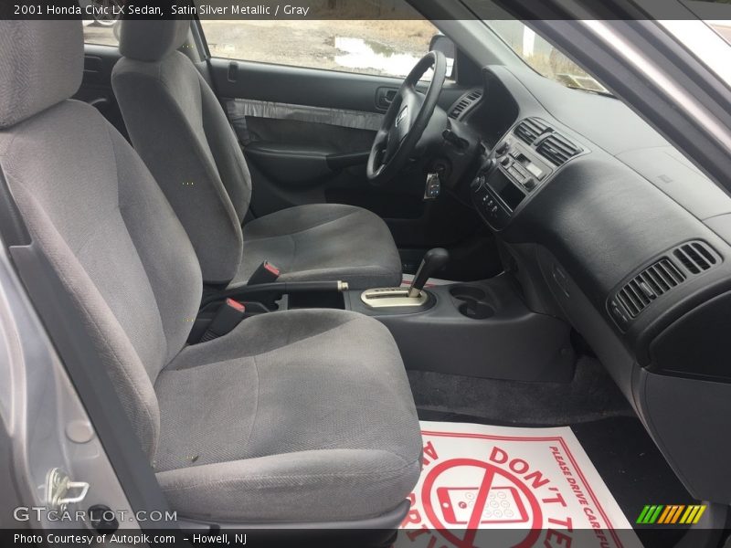Satin Silver Metallic / Gray 2001 Honda Civic LX Sedan