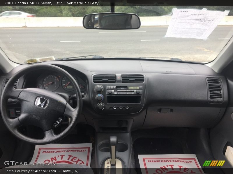 Satin Silver Metallic / Gray 2001 Honda Civic LX Sedan