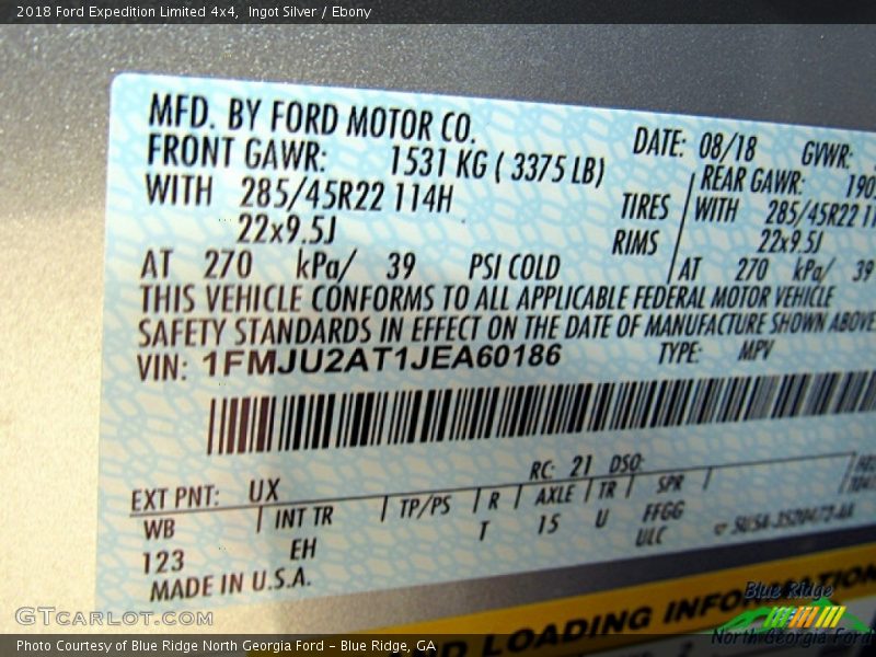 Ingot Silver / Ebony 2018 Ford Expedition Limited 4x4