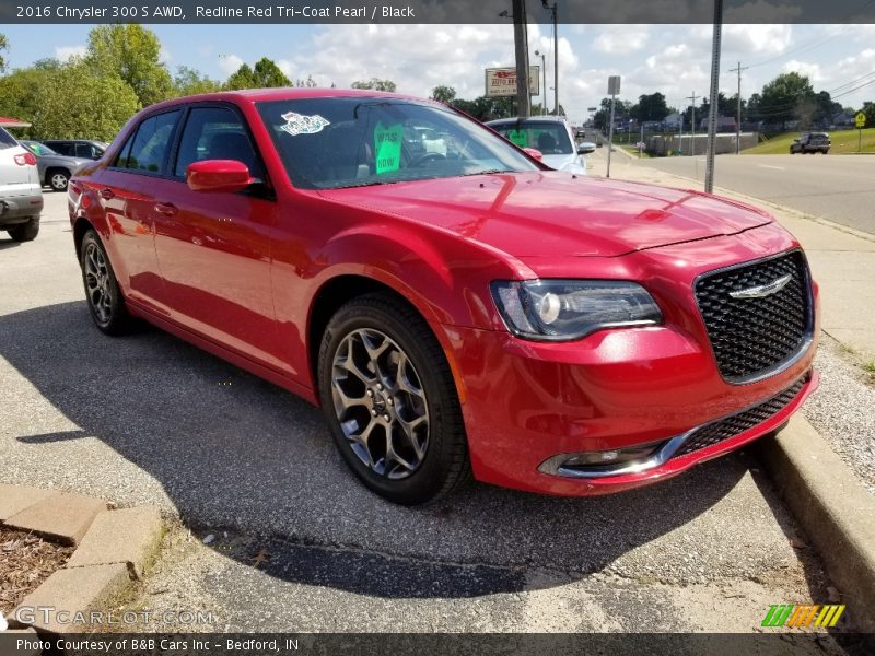 Redline Red Tri-Coat Pearl / Black 2016 Chrysler 300 S AWD