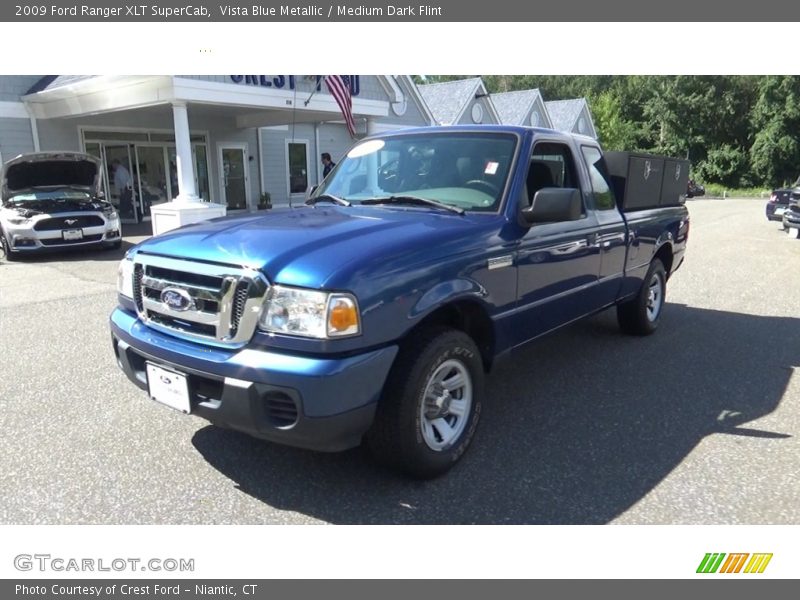 Vista Blue Metallic / Medium Dark Flint 2009 Ford Ranger XLT SuperCab