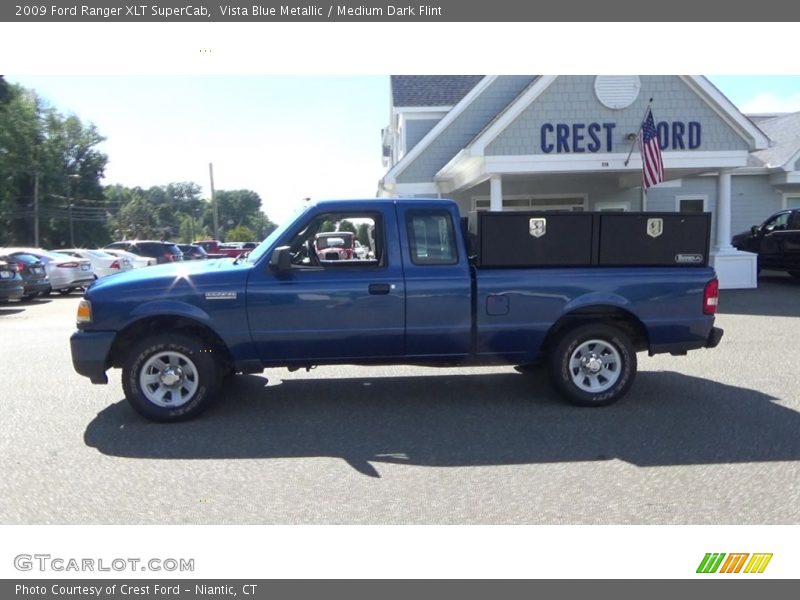 Vista Blue Metallic / Medium Dark Flint 2009 Ford Ranger XLT SuperCab