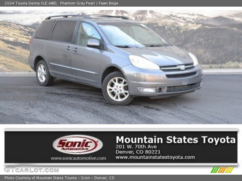 Phantom Gray Pearl / Fawn Beige 2004 Toyota Sienna XLE AWD