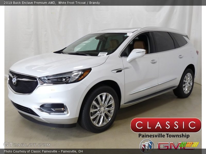 White Frost Tricoat / Brandy 2019 Buick Enclave Premium AWD