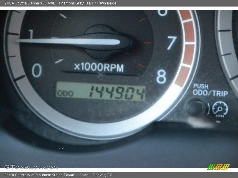 Phantom Gray Pearl / Fawn Beige 2004 Toyota Sienna XLE AWD