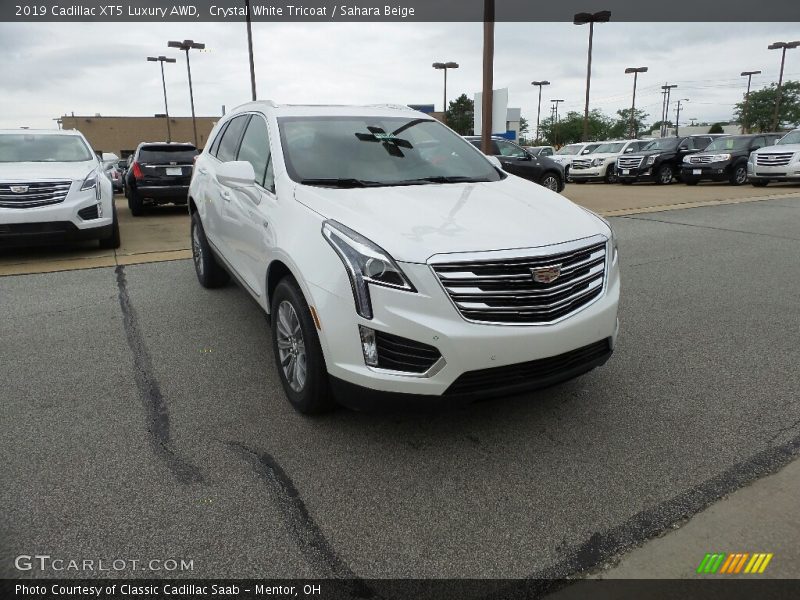 Crystal White Tricoat / Sahara Beige 2019 Cadillac XT5 Luxury AWD