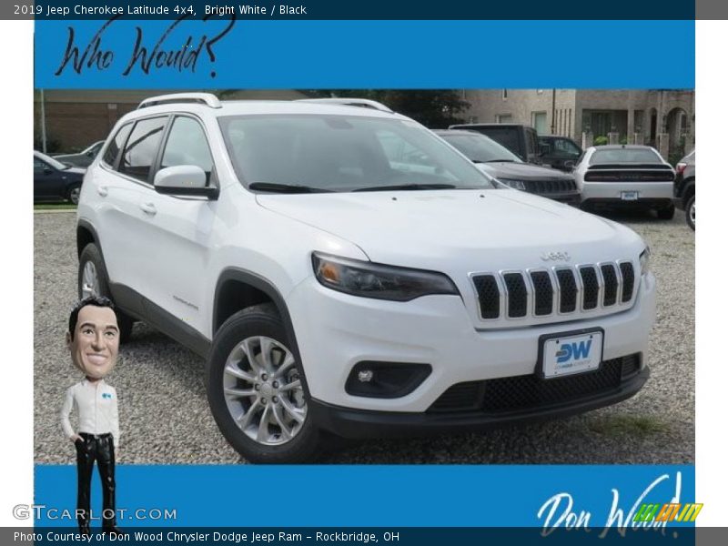 Bright White / Black 2019 Jeep Cherokee Latitude 4x4