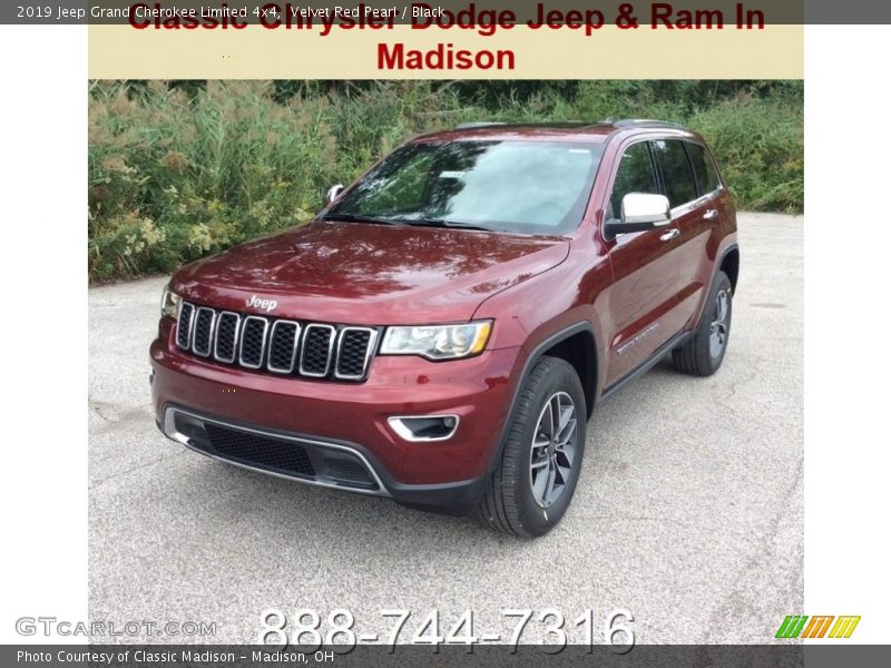 Velvet Red Pearl / Black 2019 Jeep Grand Cherokee Limited 4x4