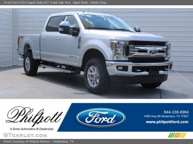 Ingot Silver / Earth Gray 2019 Ford F250 Super Duty XLT Crew Cab 4x4