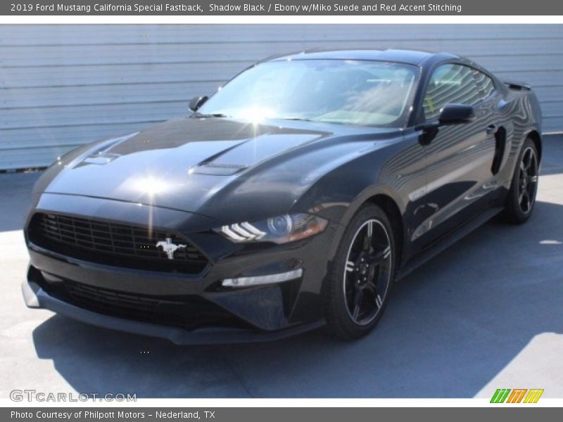 Shadow Black / Ebony w/Miko Suede and Red Accent Stitching 2019 Ford Mustang California Special Fastback