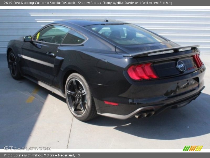 Shadow Black / Ebony w/Miko Suede and Red Accent Stitching 2019 Ford Mustang California Special Fastback