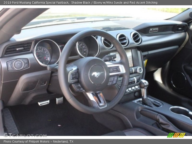 Shadow Black / Ebony w/Miko Suede and Red Accent Stitching 2019 Ford Mustang California Special Fastback