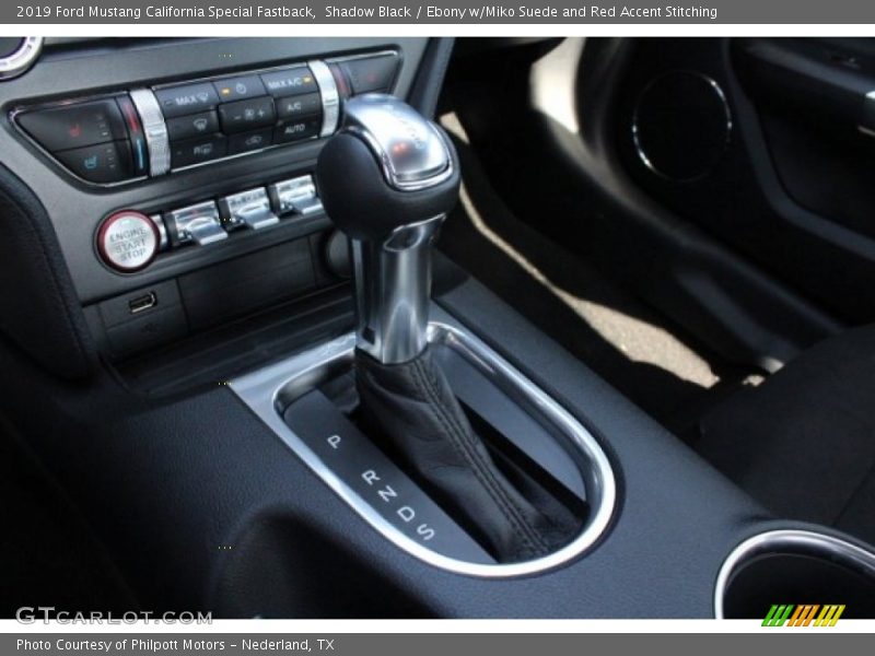 Shadow Black / Ebony w/Miko Suede and Red Accent Stitching 2019 Ford Mustang California Special Fastback