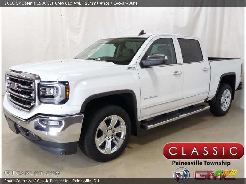 Summit White / Cocoa/­Dune 2018 GMC Sierra 1500 SLT Crew Cab 4WD