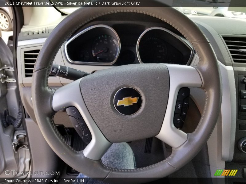 Silver Ice Metallic / Dark Gray/Light Gray 2011 Chevrolet Traverse LS AWD