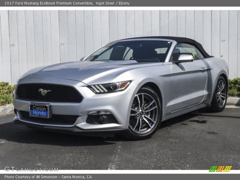 Ingot Silver / Ebony 2017 Ford Mustang EcoBoost Premium Convertible