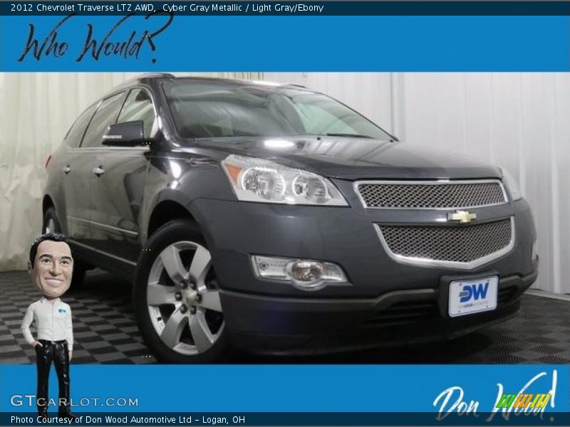 Cyber Gray Metallic / Light Gray/Ebony 2012 Chevrolet Traverse LTZ AWD