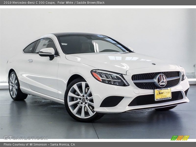 Polar White / Saddle Brown/Black 2019 Mercedes-Benz C 300 Coupe