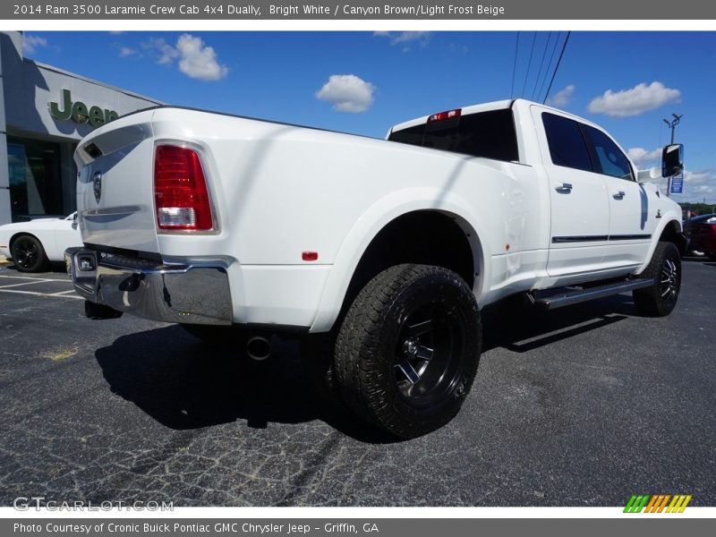 Bright White / Canyon Brown/Light Frost Beige 2014 Ram 3500 Laramie Crew Cab 4x4 Dually