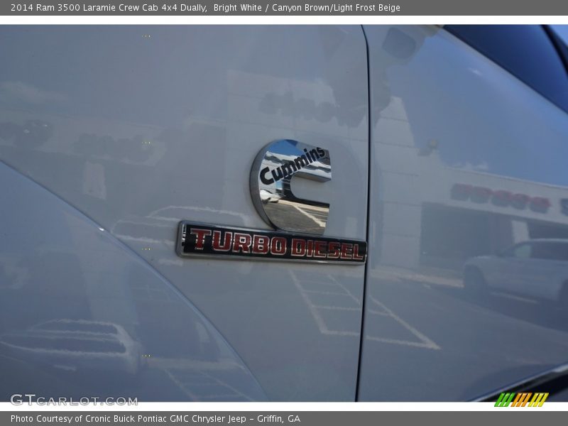 Bright White / Canyon Brown/Light Frost Beige 2014 Ram 3500 Laramie Crew Cab 4x4 Dually