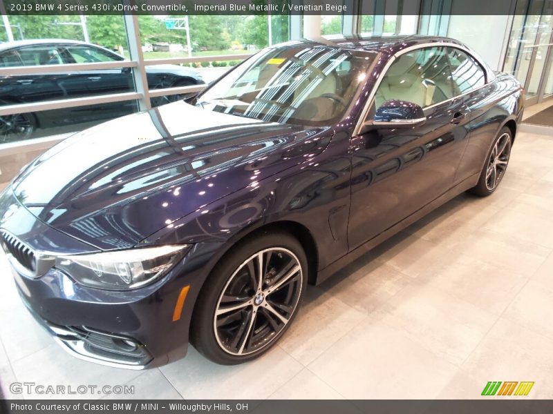 Imperial Blue Metallic / Venetian Beige 2019 BMW 4 Series 430i xDrive Convertible